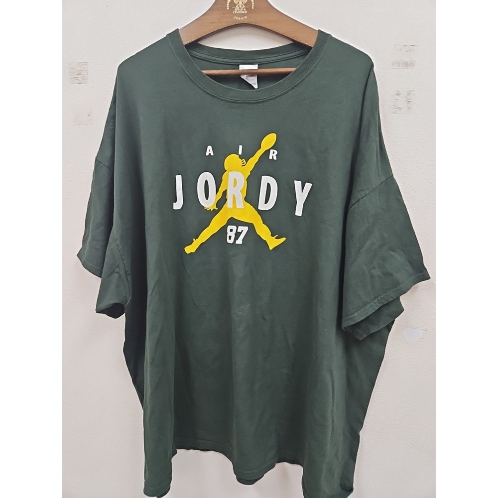 Air Jordy #87 Green Bay Packers Green Gildan T-Shirt  Size 4Xl